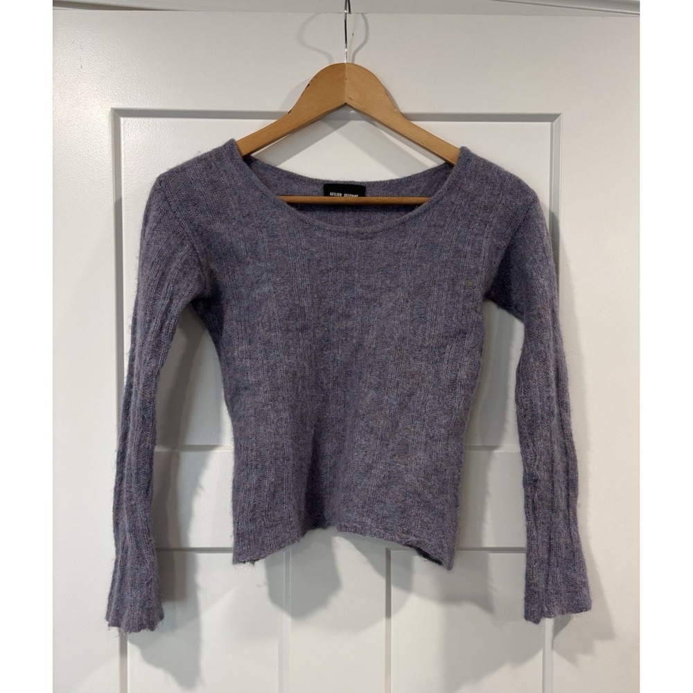 Atelier Delphine Purple Baby Alpaca Knit Scoop Neck Sweater Size XS